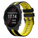 For Garmin Forerunner 245 Music 20mm Two Color Sports Silicone Watch Band(Black+Yellow)