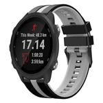 For Garmin Forerunner 245 Music 20mm Two Color Sports Silicone Watch Band(Black+Grey)