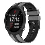 For Garmin Forerunner 245 Music 20mm Two Color Sports Silicone Watch Band(Grey+Black)