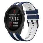 For Garmin Forerunner 245 Music 20mm Two Color Sports Silicone Watch Band(Blue+White)