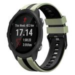 For Garmin Forerunner 245 20mm Two Color Sports Silicone Watch Band(Light Green+Black)