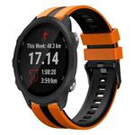 For Garmin Forerunner 245 20mm Two Color Sports Silicone Watch Band(Orange+Black)