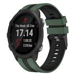 For Garmin Forerunner 245 20mm Two Color Sports Silicone Watch Band(Olive Green+Black)