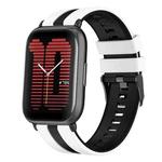 For Amazfit Active 20mm Two-Color Sports Silicone Watch Band(White+Black)