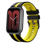 For Amazfit Active 20mm Two-Color Sports Silicone Watch Band(Black+Yellow)