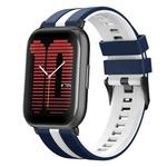 For Amazfit Active 20mm Two-Color Sports Silicone Watch Band(Blue+White)