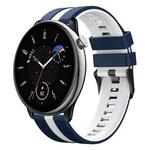 For Amazfit GTR Mini 20mm Two-Color Sports Silicone Watch Band(Blue+White)