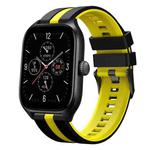 For Amazfit GTS 4 20mm Two-Color Sports Silicone Watch Band(Black+Yellow)