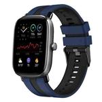 For Amazfit GTS 4 Mini 20mm Two-Color Sports Silicone Watch Band(Blue+Black)