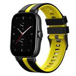 For Amazfit GTS 2E 20mm Two-Color Sports Silicone Watch Band(Black+Yellow)