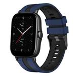 For Amazfit GTS 2E 20mm Two-Color Sports Silicone Watch Band(Blue+Black)