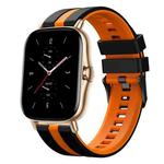 For Amazfit GTS 2 20mm Two-Color Sports Silicone Watch Band(Black+Orange)