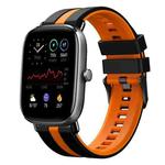 For Amazfit GTS 2 Mini 20mm Two-Color Sports Silicone Watch Band(Black+Orange)