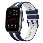 For Amazfit GTS 2 Mini 20mm Two-Color Sports Silicone Watch Band(Blue+White)