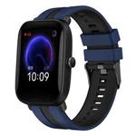 For Amazfit Pop 20mm Two-Color Sports Silicone Watch Band(Blue+Black)