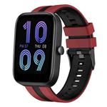 For Amazfit Bip3 20mm Two-Color Sports Silicone Watch Band(Red+Black)