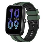 For Amazfit Bip3 20mm Two-Color Sports Silicone Watch Band(Olive Green+Black)