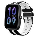 For Amazfit Bip3 Pro 20mm Two-Color Sports Silicone Watch Band(Black+White)