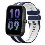 For Amazfit Bip3 Pro 20mm Two-Color Sports Silicone Watch Band(Blue+White)