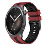 For Amazfit Balance 22mm Two-Color Sports Silicone Watch Band(Red+Black)