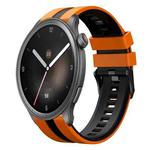 For Amazfit Balance 22mm Two-Color Sports Silicone Watch Band(Orange+Black)