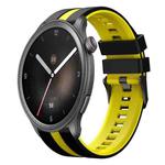 For Amazfit Balance 22mm Two-Color Sports Silicone Watch Band(Black+Yellow)