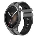 For Amazfit Balance 22mm Two-Color Sports Silicone Watch Band(Grey+Black)