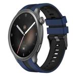 For Amazfit Balance 22mm Two-Color Sports Silicone Watch Band(Blue+Black)