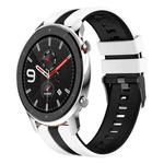 For Amazfit GTR 4 22mm Two-Color Sports Silicone Watch Band(White+Black)