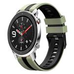 For Amazfit GTR 4 22mm Two-Color Sports Silicone Watch Band(Light Green+Black)