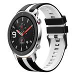 For Amazfit GTR 4 22mm Two-Color Sports Silicone Watch Band(Black+White)