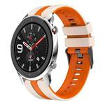 For Amazfit GTR 4 22mm Two-Color Sports Silicone Watch Band(Starlight+Orange)