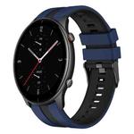 For Amazfit GTR 2e 22mm Two-Color Sports Silicone Watch Band(Blue+Black)