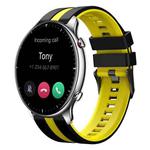 For Amazfit GTR 2 22mm Two-Color Sports Silicone Watch Band(Black+Yellow)
