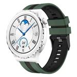 For Huawei Watch GT3 Pro 43mm 20mm Two Color Sports Silicone Watch Band(Olive Green+Black)