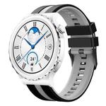 For Huawei Watch GT3 Pro 43mm 20mm Two Color Sports Silicone Watch Band(Black+Grey)