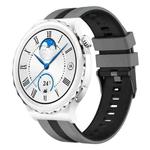 For Huawei Watch GT3 Pro 43mm 20mm Two Color Sports Silicone Watch Band(Grey+Black)