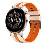 For Huawei Watch GT3 42mm 20mm Two Color Sports Silicone Watch Band(Starlight+Orange)