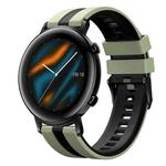 For Huawei Watch GT2 42mm 20mm Two Color Sports Silicone Watch Band(Light Green+Black)