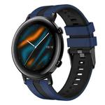 For Huawei Watch GT2 42mm 20mm Two Color Sports Silicone Watch Band(Blue+Black)