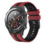 For Huawei Watch 2 20mm Two Color Sports Silicone Watch Band(Red+Black)