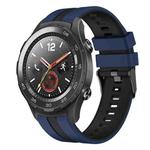 For Huawei Watch 2 20mm Two Color Sports Silicone Watch Band(Blue+Black)