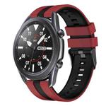 For Samsung Galaxy Watch3 45mm 22mm Two Color Sports Silicone Watch Band(Red+Black)
