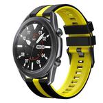 For Samsung Galaxy Watch3 45mm 22mm Two Color Sports Silicone Watch Band(Black+Yellow)