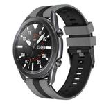 For Samsung Galaxy Watch3 45mm 22mm Two Color Sports Silicone Watch Band(Grey+Black)