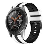 For Samsung Galaxy Watch 46mm 22mm Two Color Sports Silicone Watch Band(White+Black)