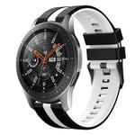 For Samsung Galaxy Watch 46mm 22mm Two Color Sports Silicone Watch Band(Black+White)