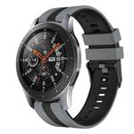 For Samsung Galaxy Watch 46mm 22mm Two Color Sports Silicone Watch Band(Grey+Black)