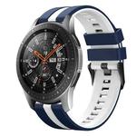 For Samsung Galaxy Watch 46mm 22mm Two Color Sports Silicone Watch Band(Blue+White)
