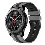 For Samsung Gear S3 Frontier 22mm Two Color Sports Silicone Watch Band(Grey+Black)
